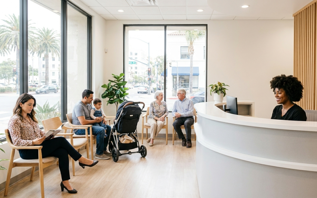 Hillcrest welcoming dentist office reception at Precision Dental Arts San Diego